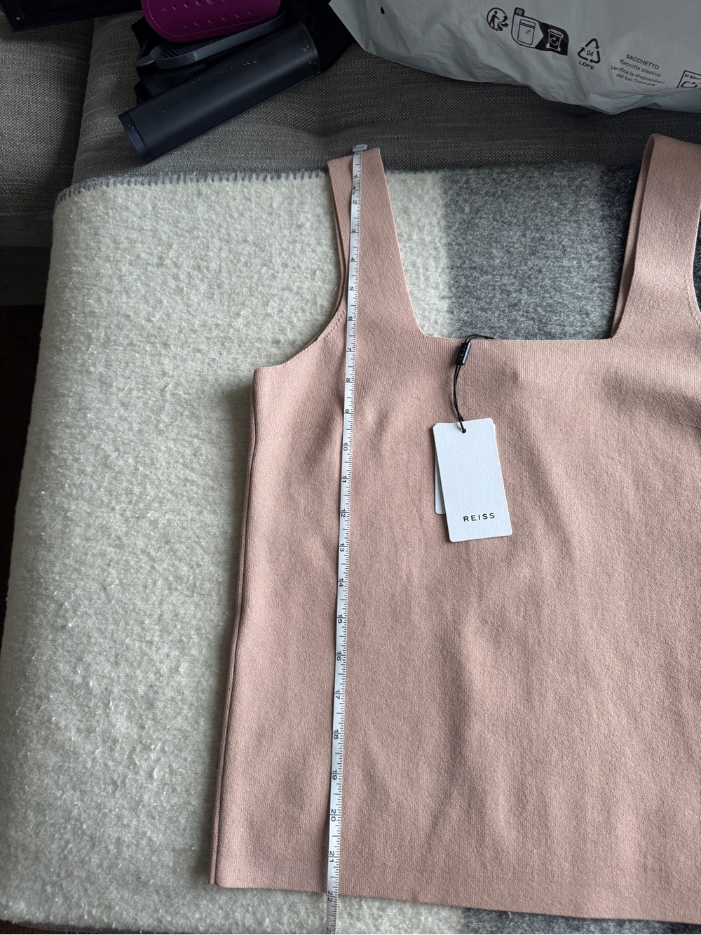 Reiss Devon Square Neck Top Pink NWT - Picture 11 of 12